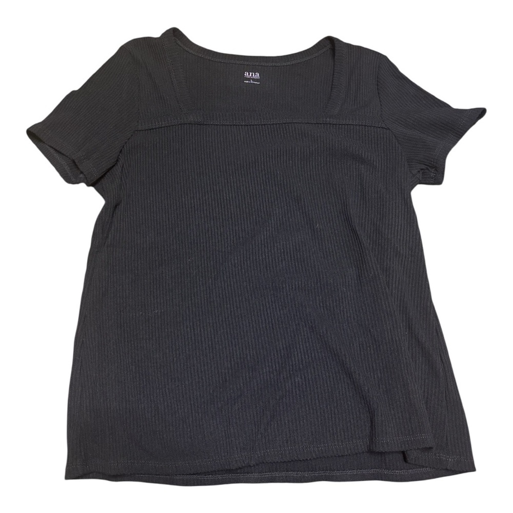 ⭐️ 3 for $10 ⭐️ a.n.a Black Ribbed Short-Sleeve Top, Size Large